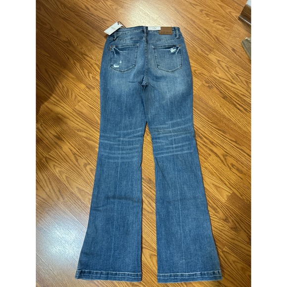 Judy Blue High Waist Slim Bootcut Jeans Tummy Control Side Slit 9/29 JB88930-MD - Picture 4 of 6